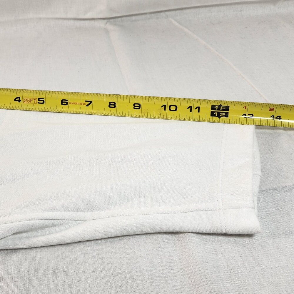 Adidas V-Neck Hoodie Pullover Sweater White XL Cotton Blend Mid-Sleeves - Picture 6 of 16
